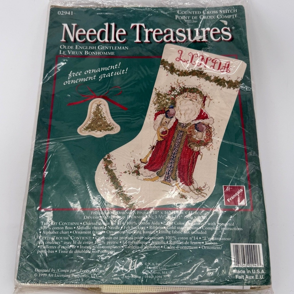 Needle Treasures Christmas Stocking Kit 02941 Counted Cross Stitch Olde English